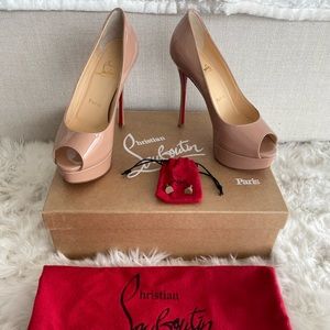 Authentic Christian loubortin open toe size 5